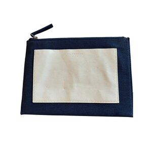 BALENCIAGA PARIS Pouch Travel Zip Bag Clutch Navy & White